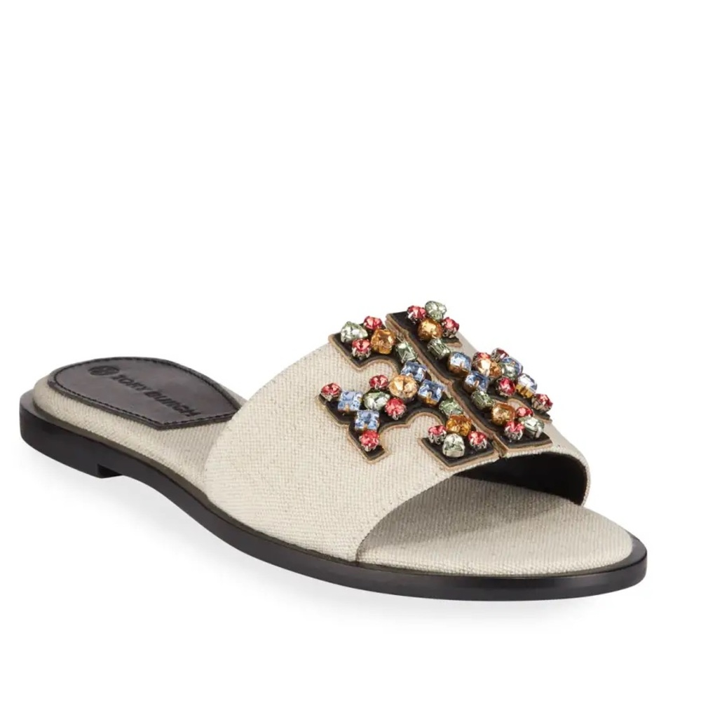NWOT Tory Burch Ines jeweled linen sandals